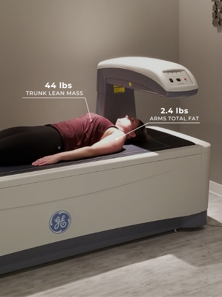 Person receiving a DEXA body composition scan